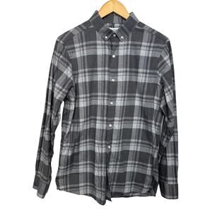 CROSBY & HOWARD Men's Size Large Gray Plaid Heather Button Up Shirt